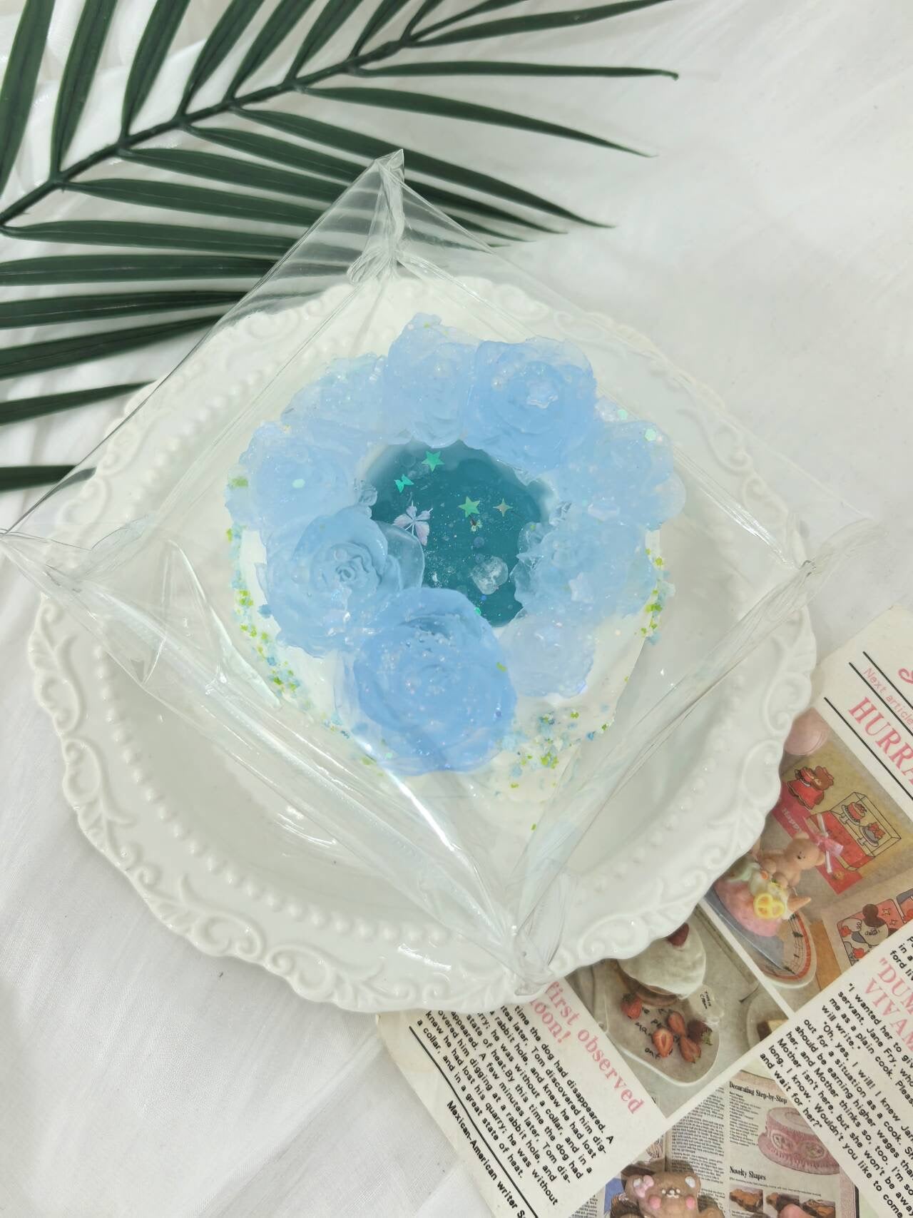 Blue rose cake
