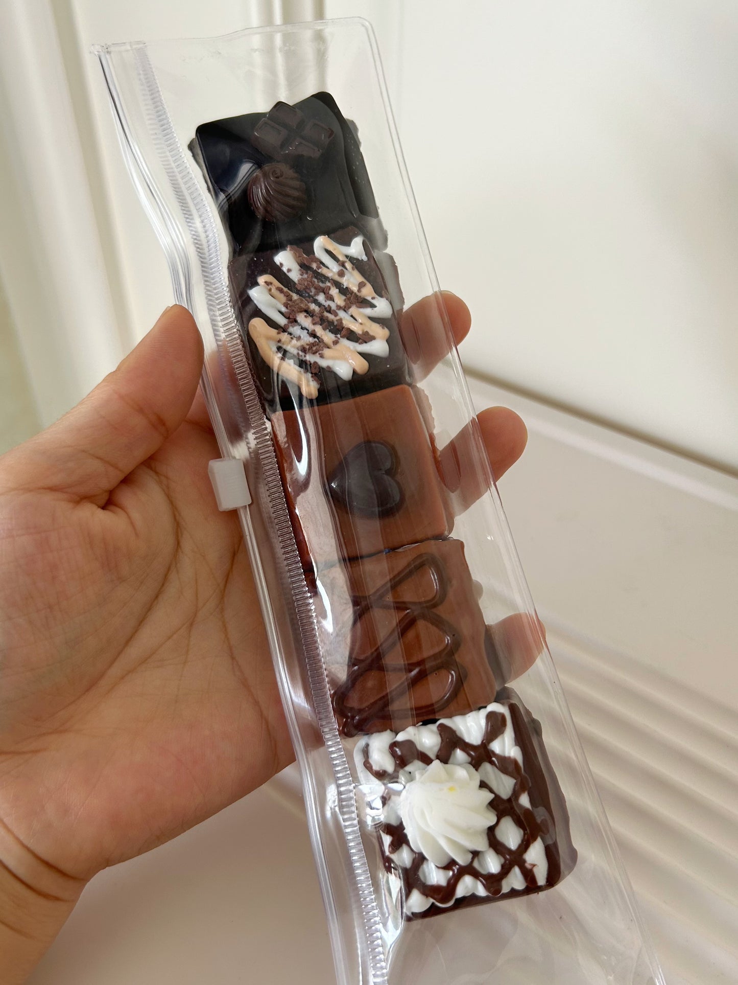 Handmade Silicone 5 chocolate cubes Stress Relief Squishy Toy