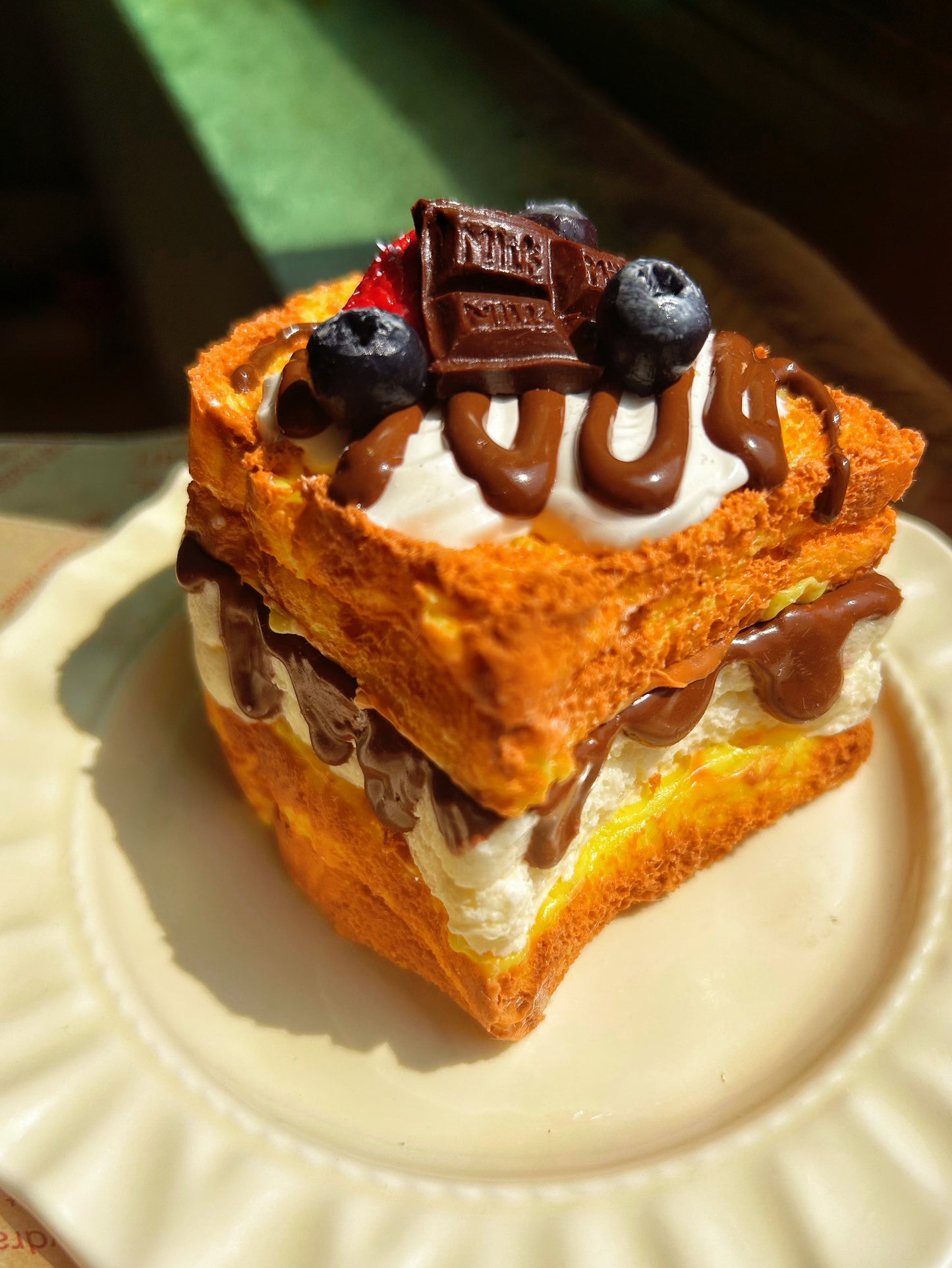 Three layered toast sandwich