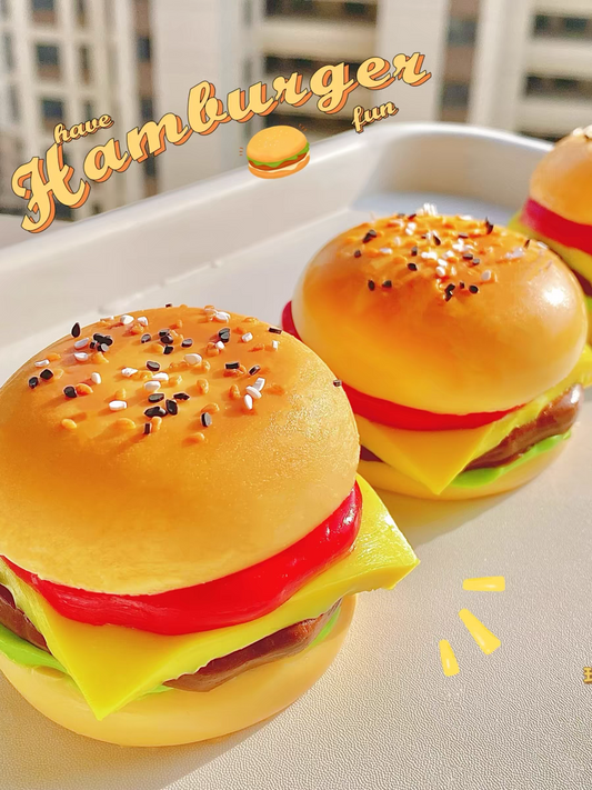 145g Handmade Silicone  hamburger Stress Relief Squishy Toy