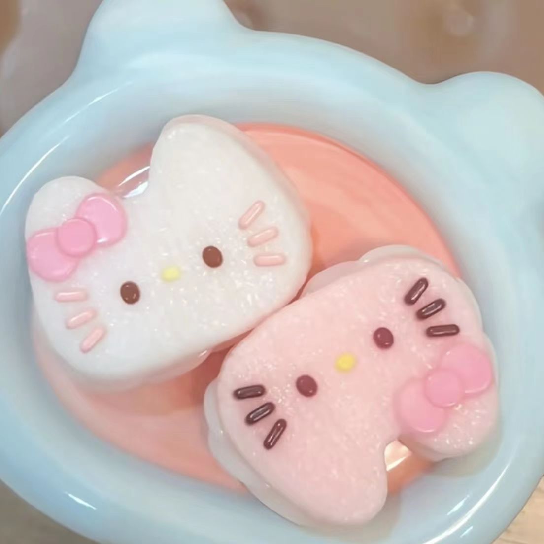 Handmade Silicone kitty sandwich biscuits Stress Relief Squishy Toy