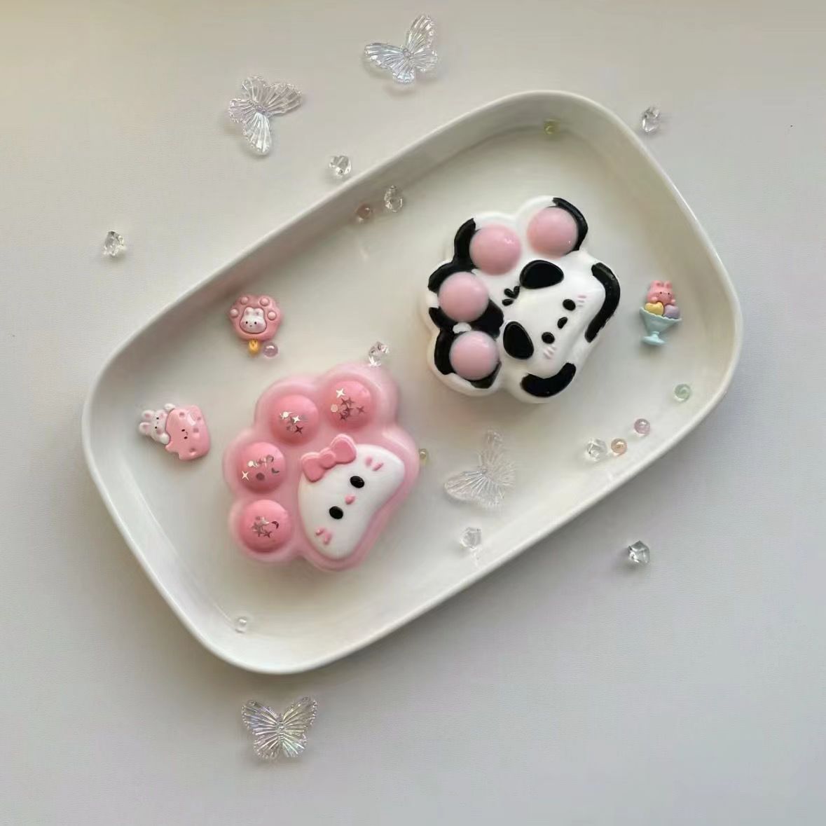 Handmade Silicone kitty cat paw Stress Relief Squishy Toy