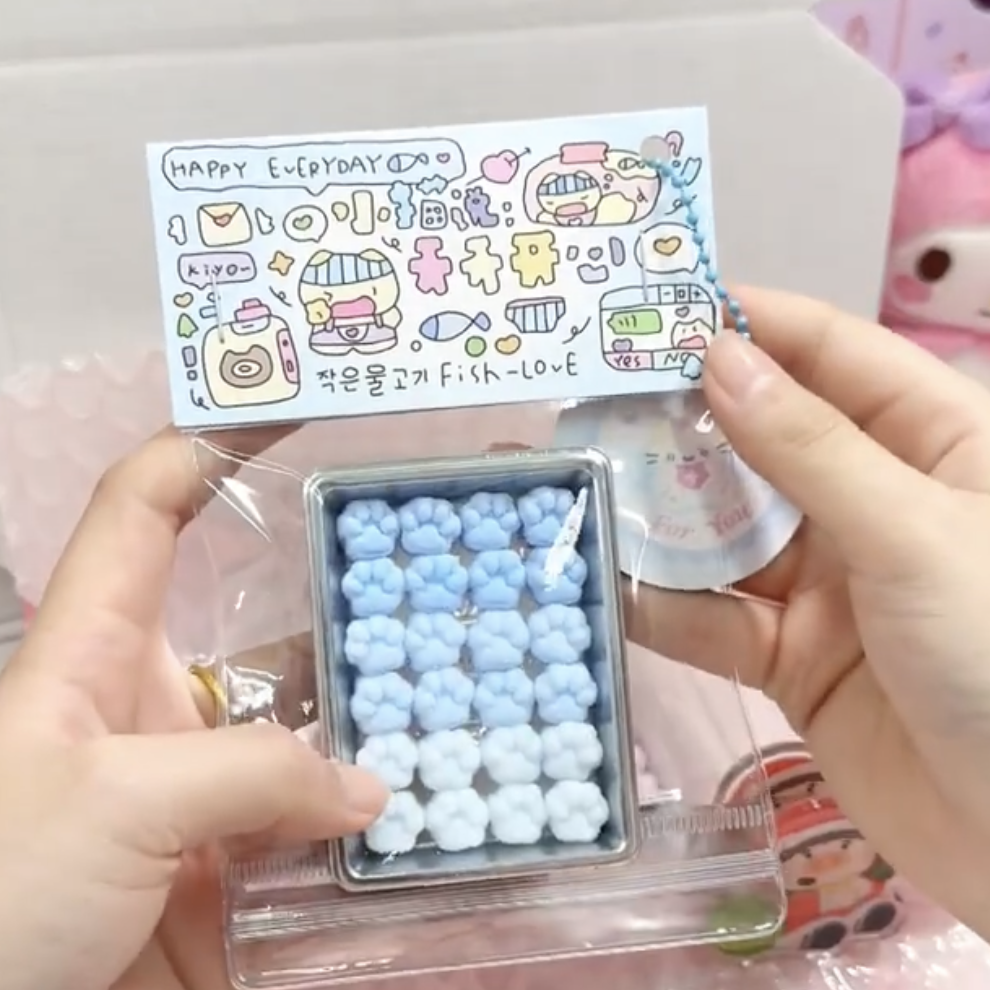 Handmade Silicone mini cat pawStress Relief Squishy Toy