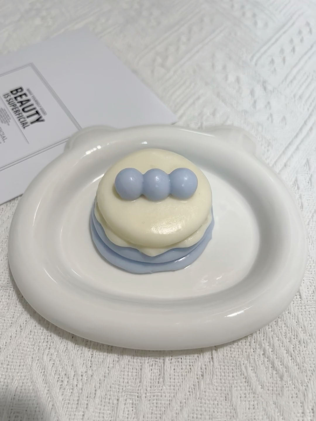 Handmade Silicone blue Soufflé Stress Relief Squishy Toy
