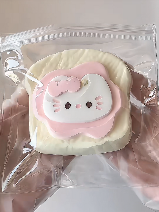 Handmade kitty toast tabasquishy toy