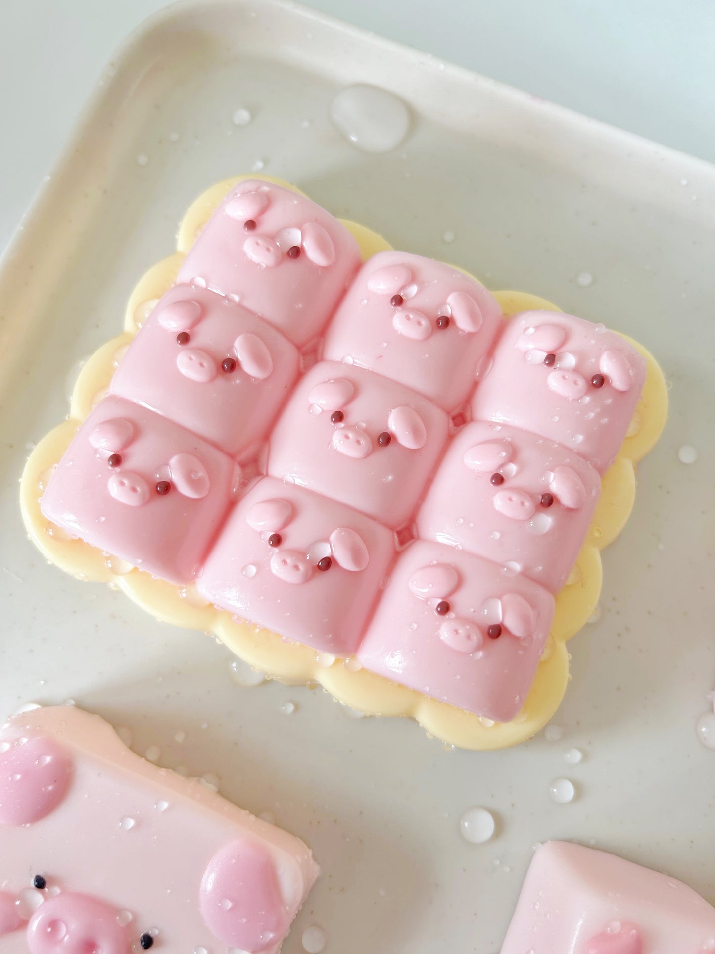 Pig cotton candy Handmade Silicone Stress Relief Squishy Toy