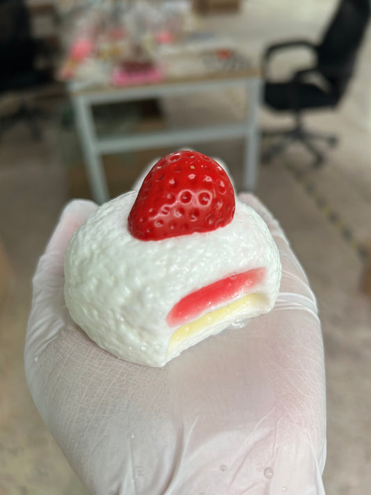 Handmade Silicone Strawberry Milk Shell Stress Relief Squishy Toy