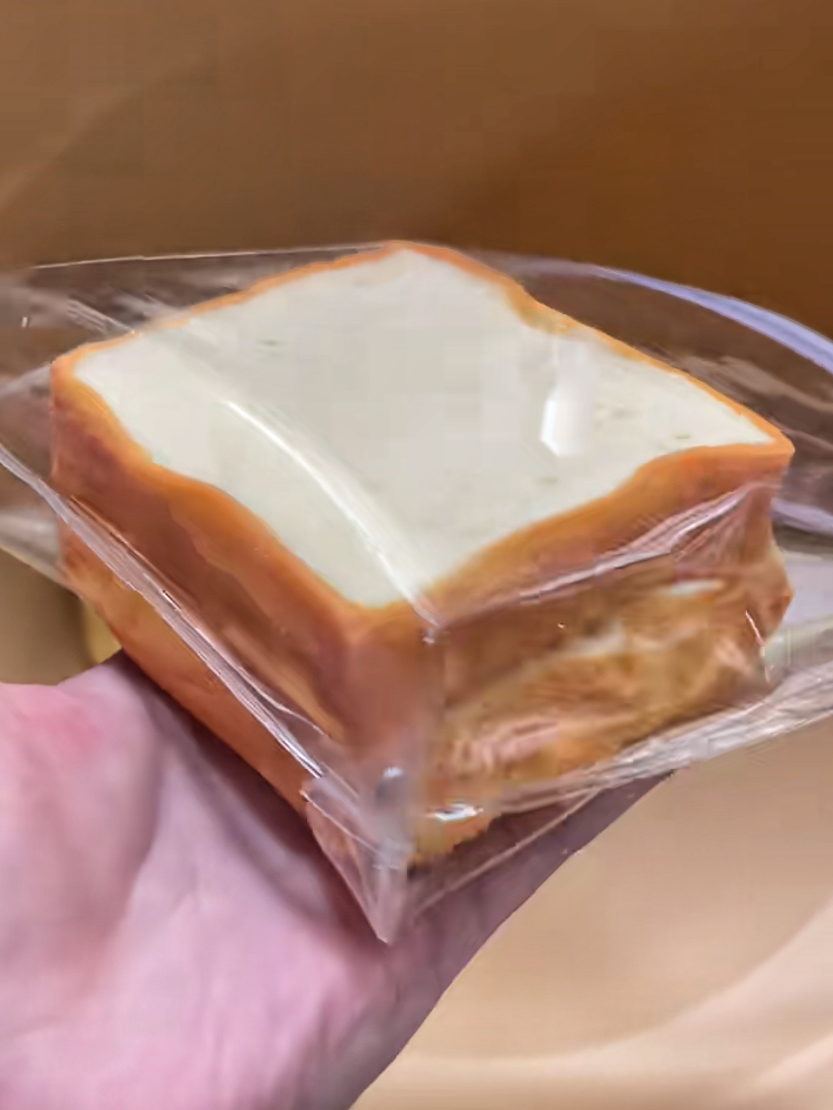Handmade Silicone  Double layered square toast Stress Relief Squishy Toy