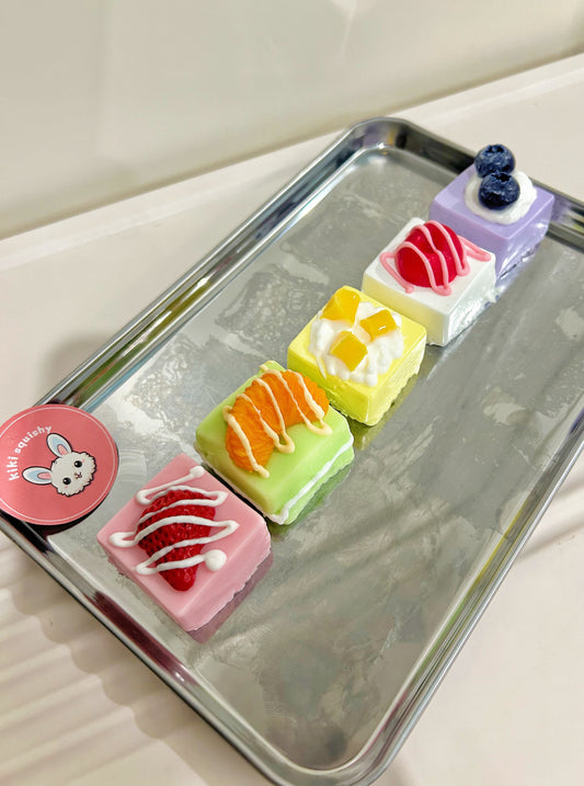 Handmade Silicone Fruit 5 combo blocks Stress Relief Squishy Toy