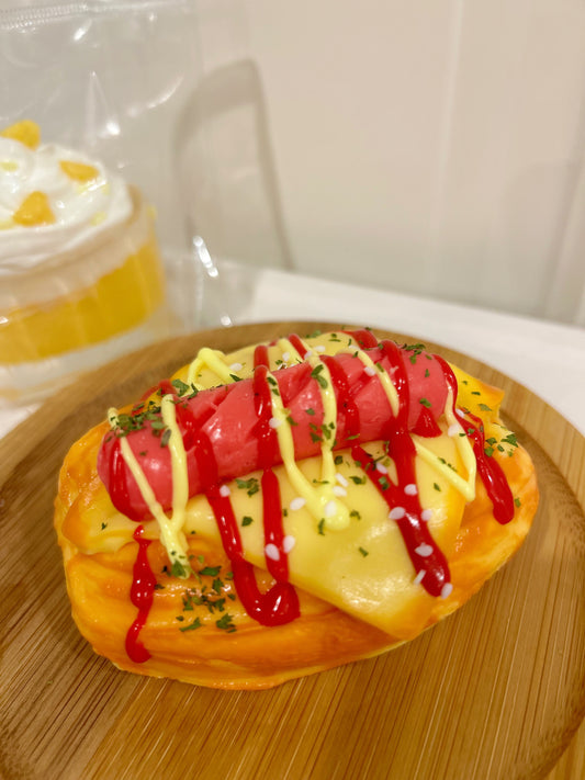 Handmade Silicone Hotdog Buns Stress Relief Squishy Toy