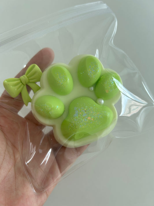 Handmade Silicone green cat paw Stress Relief Squishy Toy