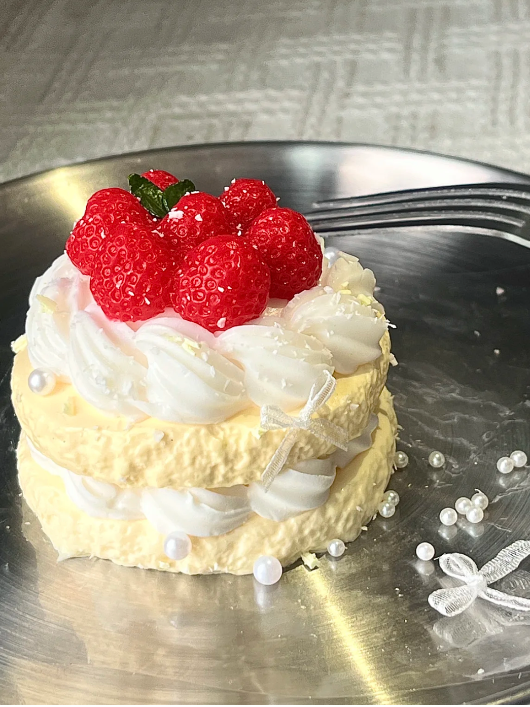 Handmade Silicone Strawberry Cake Stress Relief Squishy Toy