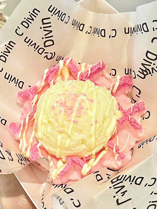 Pink ice cream waffles Handmade Silicone Stress Relief Squishy Toy