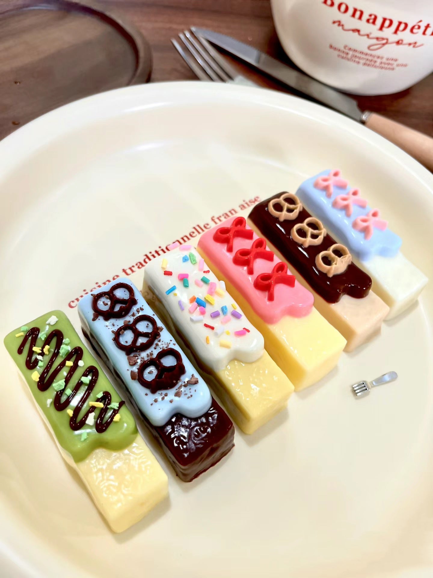 Handmade Silicone 6 chocolate bars Stress Relief Squishy Toy