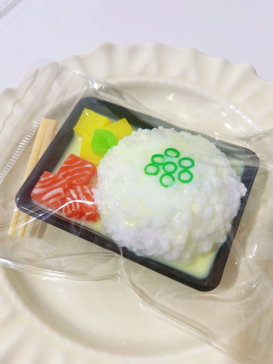 Mini salmon bento rice Handmade Silicone  Stress Relief Squishy Toy